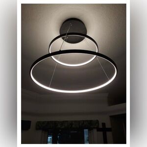 Modern Black Circular Chandelier